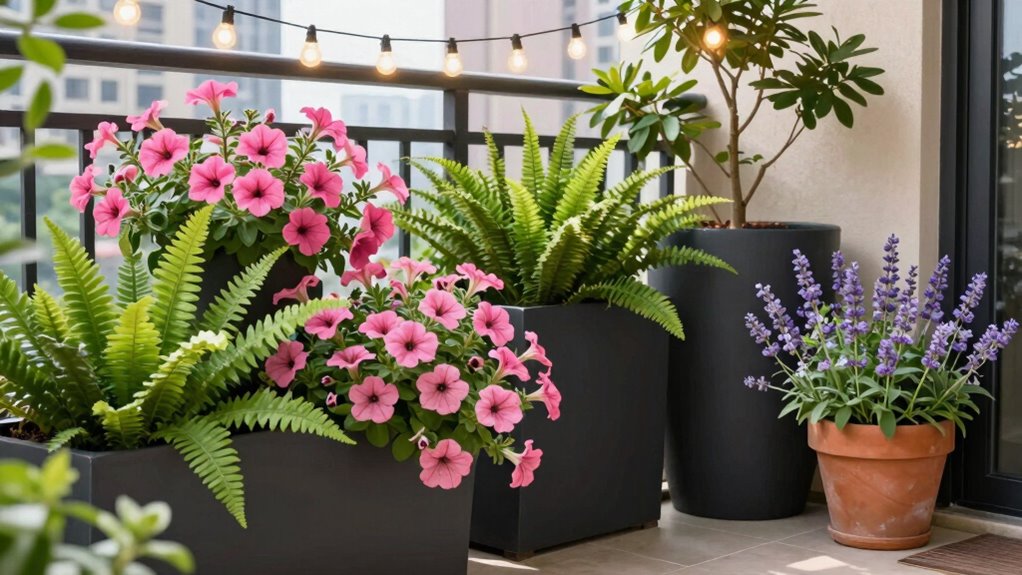 elegant balcony garden colors
