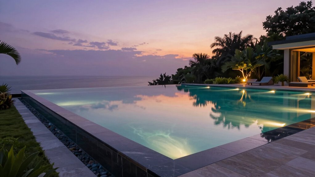 elegant illuminated outdoor oasis