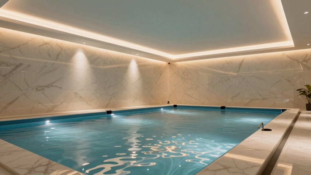 elegant pool room lighting design