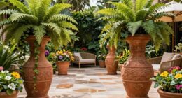 enhance patio with large planters