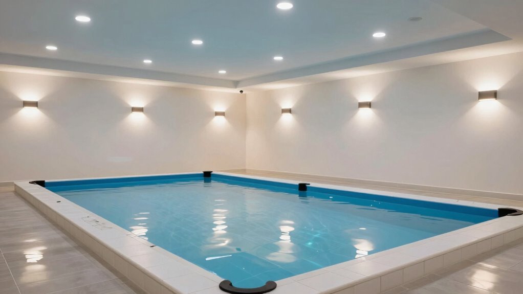 evenly spaced underwater lighting