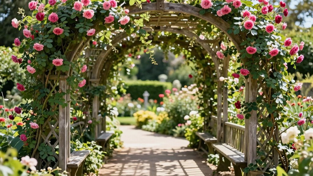 garden arbors outline pathways