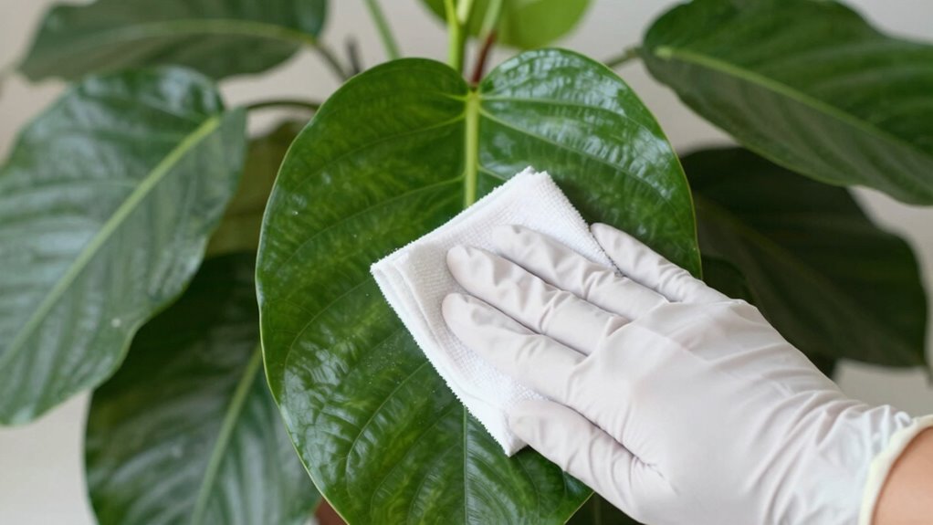 gentle leaf cleaning technique