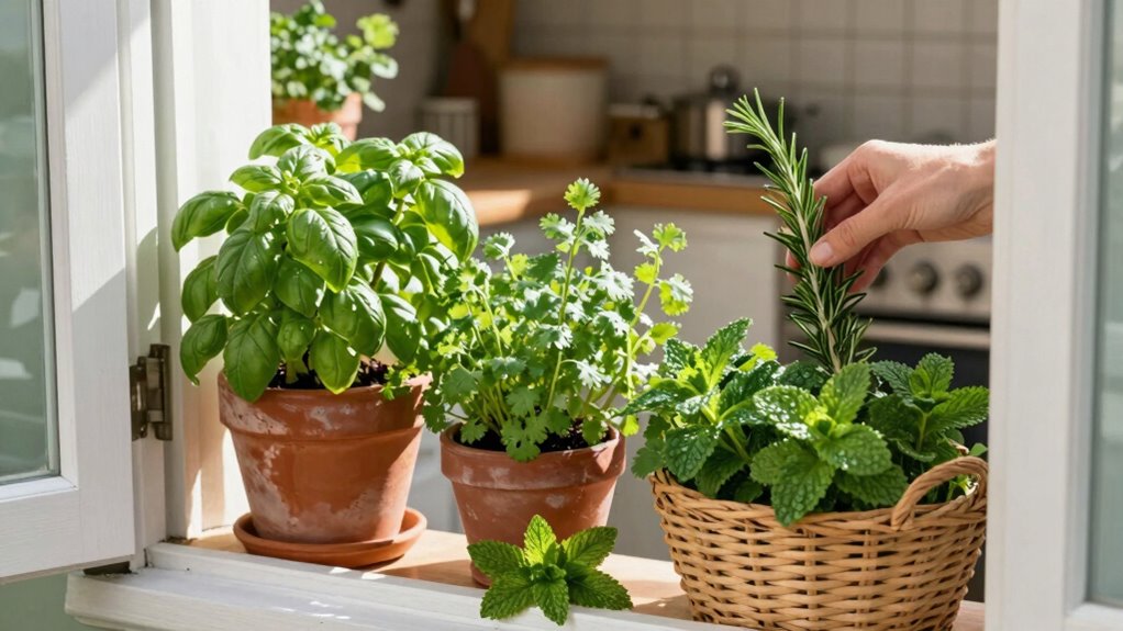 harvest herbs early morning