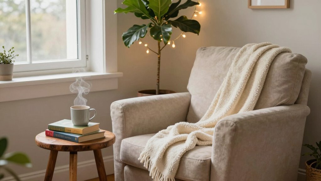 ideal cozy reading corner