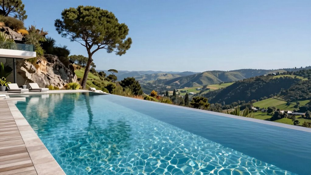 ideal hillside infinity pool location