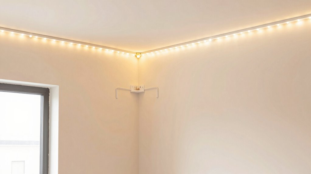 install corner lighting fixtures