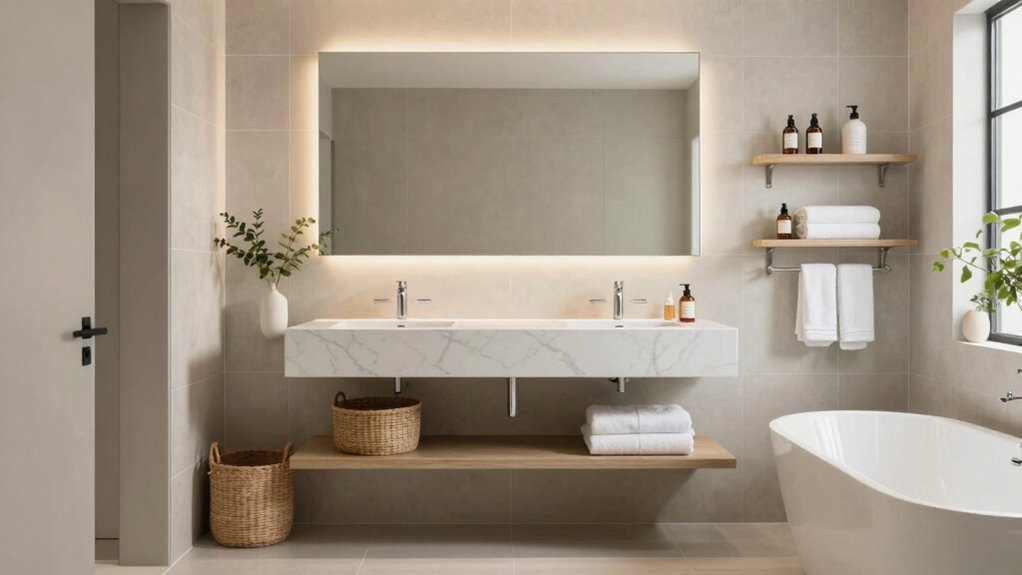 maximize vertical bathroom storage