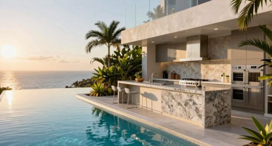 outdoor kitchen and infinity pool