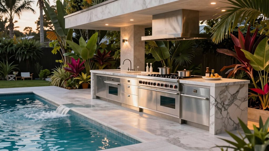 outdoor kitchen and pool maintenance