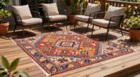 outdoor rugs create seating areas