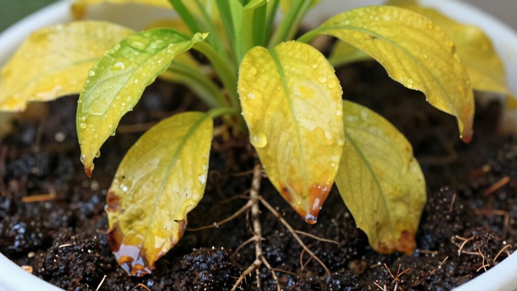 overwatering causes yellow leaves