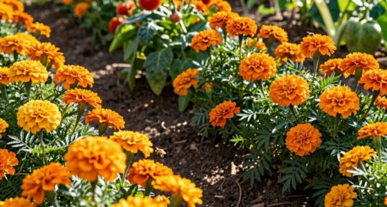 plant marigolds among vegetables