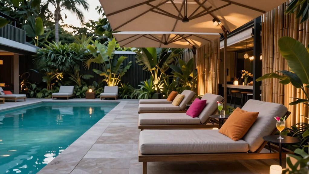 poolside shade and privacy