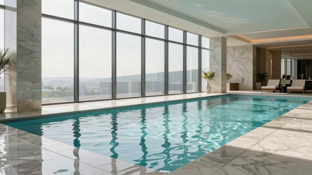 reflective surfaces brighten pool ambiance