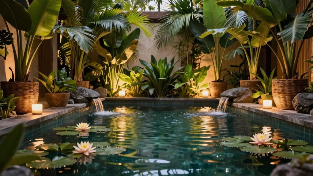 serene water and plants
