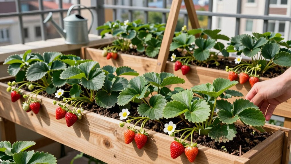 small space strawberry care
