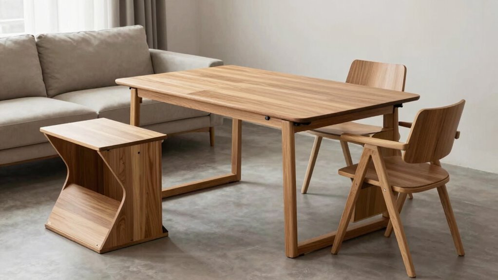 strategic foldable furniture arrangement