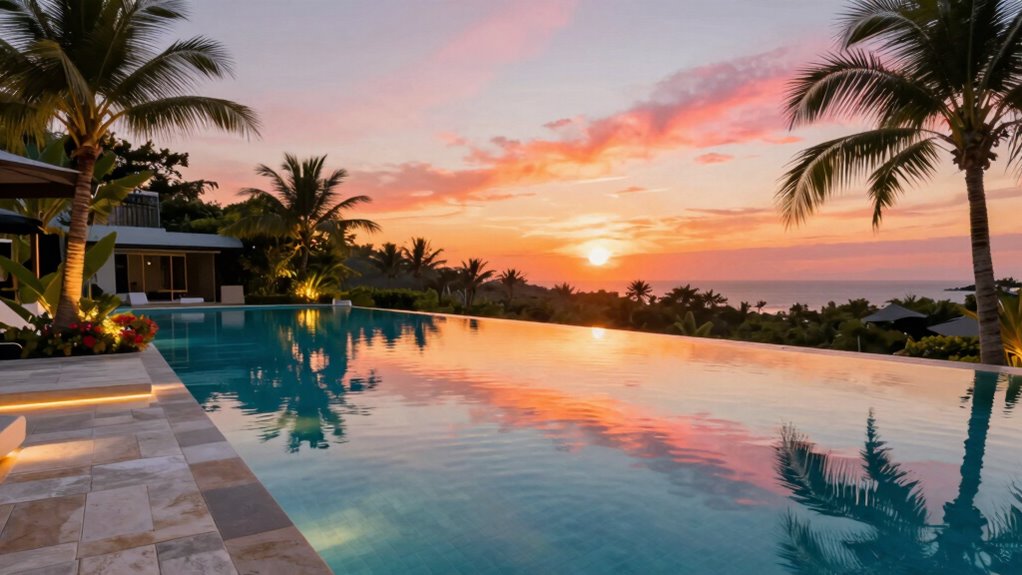 sunset landscape lighting ambiance