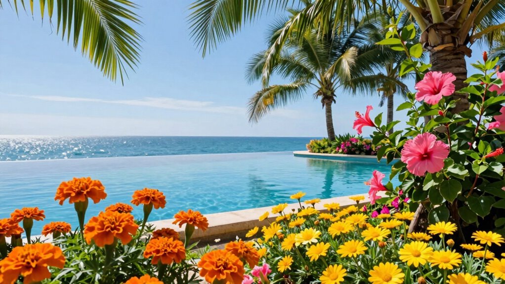 vibrant fragrant poolside blooms