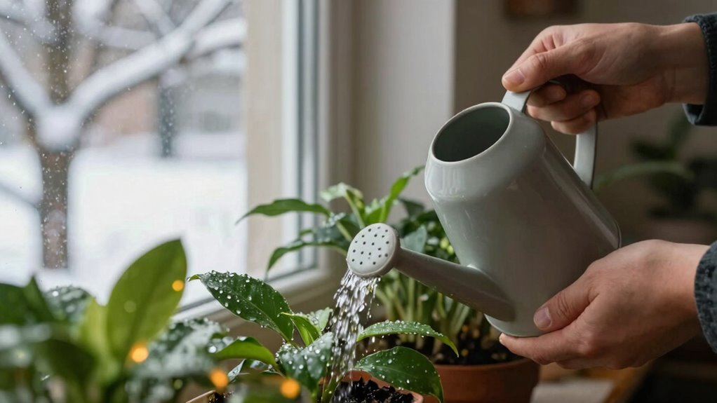water plants sparingly winter