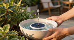 DIY A Water Bowl Planter With A Cheap Solar Fountain And Bring Cooling Sound And Color To Your Summer Garden