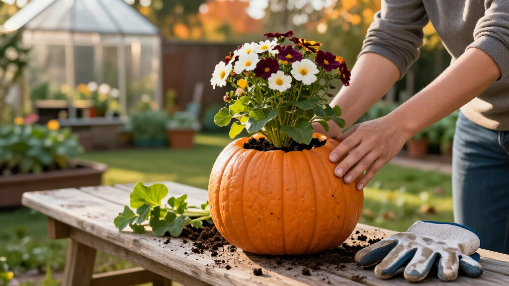The DIY Pumpkin Plant Pot Trend That's Bringing An Unexpected Twist To Fall Porches – It's My New Favorite Way To Grow Chrysanthemums